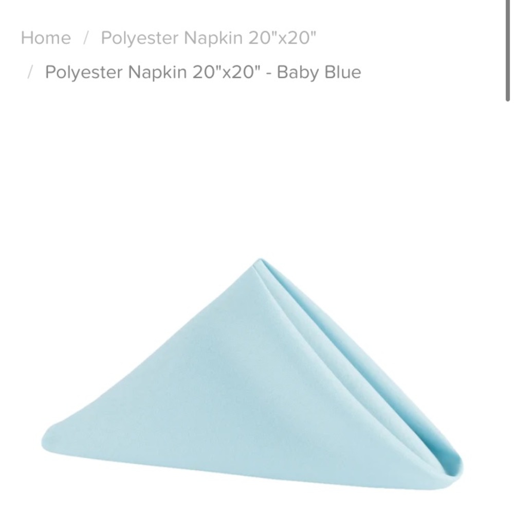 100 Baby Blue Polyester Napkins
